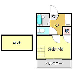 曙町レジデンス 1Kの間取図画像