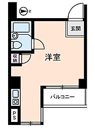 アムス堀の内A棟 ワンルームの間取図画像