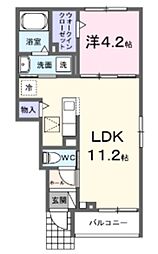 リベラフィオーレ 1LDKの間取図画像