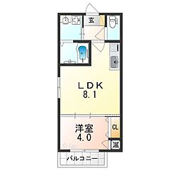 grandirJ 1LDKの間取図画像