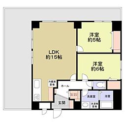 アバンダント釣鐘 1SLDKの間取図画像