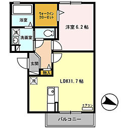 テキューロクアトロ 1LDKの間取図画像