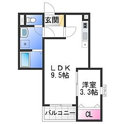 Fstyle狭山・池尻中2号館 1LDKの間取図画像