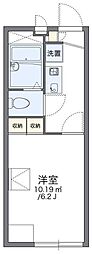 レオパレスグランドール若狭 1Kの間取図画像