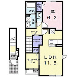 ジャム ハウス 1LDKの間取図画像