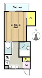 小島ハイツ2号 1Kの間取図画像
