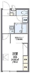 レオパレスPolaris 1Kの間取図画像