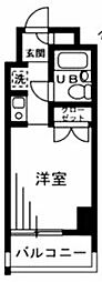 スカイコート大森4 1Kの間取図画像