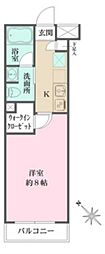 ベルフェリーク西小山 1Kの間取図画像