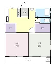 コーポ小林 2Kの間取図画像
