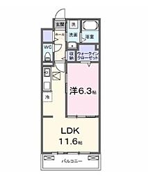 メゾン・ド・フロレゾン 1LDKの間取図画像