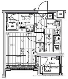 PREMIUM CUBE 新宿中井 4階1Kの間取り