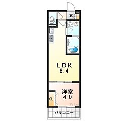 D porta cerezo 1LDKの間取図画像