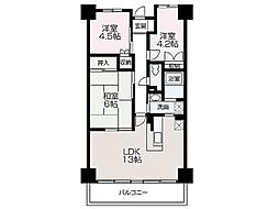 ネオシティ 1階3LDKの間取り