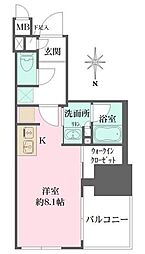 ルフォンプログレ元浅草マークス ワンルームの間取図画像