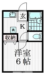 ホワイトアベニュー 1Kの間取図画像