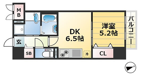 兵庫県神戸市中央区磯辺通２丁目(賃貸マンション1DK・9階・34.34㎡)の写真 その2