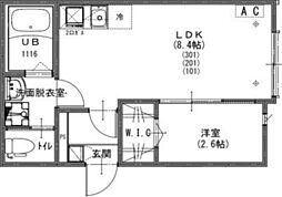 KEIAI RESIDENCE 小手指 1LDKの間取図画像