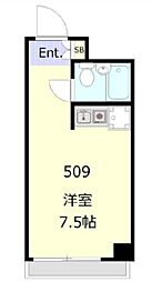 ライオンズマンション関内第2 ワンルームの間取図画像