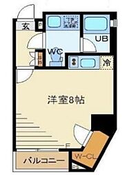 ベルファース新富町 ワンルームの間取図画像