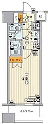ヴィーダ・スカイコート品川 1Kの間取図画像