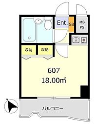 ライオンズプラザ鶴見中央 ワンルームの間取図画像