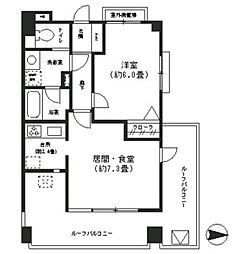 パークヒルズ武蔵小杉 1DKの間取図画像