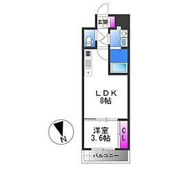 Osaka Metro中央線 緑橋駅 徒歩5分の賃貸マンション 2階1LDKの間取り