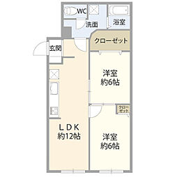 ライオンズマンション高円寺南 2LDKの間取図画像