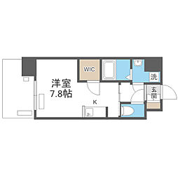 アルファシオリエンソ 1Kの間取図画像