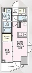 グランリビオ芝大門 1LDKの間取図画像