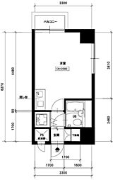 藤和シティコープ早稲田 ワンルームの間取図画像