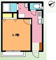 足立レジアス 1階1DKの間取り