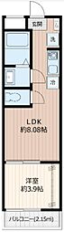 Erfolg鳩ケ谷 3階1LDKの間取り