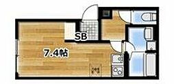 エスペランサ市川 ワンルームの間取図画像