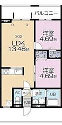 間取図画像 2LDK