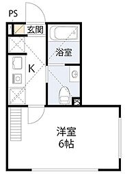 エメラパン宮崎台 1Kの間取図画像
