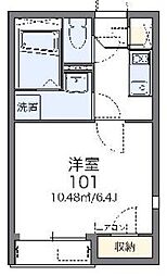 レオネクスト舎人 1Kの間取図画像