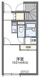レオネクストハイツ忘れな草 1Kの間取図画像