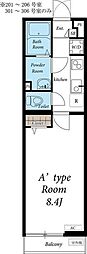 リブリ・川越新宿町 1Kの間取図画像
