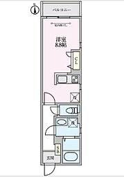 ヴィラ・フィオーレ ワンルームの間取図画像
