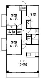 サエラ八千代台 3LDKの間取図画像