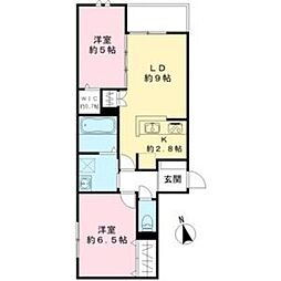 ユアメゾン プリーモ 2LDKの間取図画像