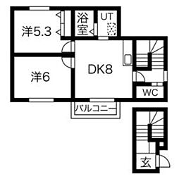 フォレストメゾンベル2 2DKの間取図画像