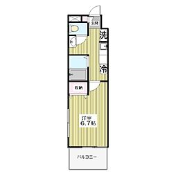 シルバーハイツ 1Kの間取図画像