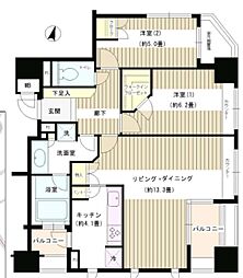 パークホームズ文京白山 12階2LDKの間取り
