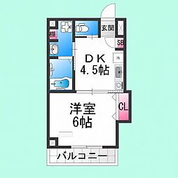 ロイヤルガーデン堺 1DKの間取図画像