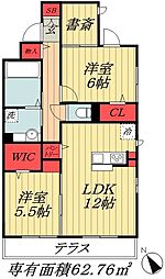 ポンテアルト 2LDKの間取図画像