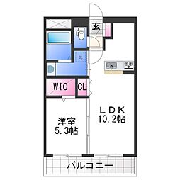 ユーミー三葛 1LDKの間取図画像