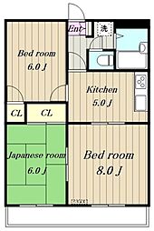 メゾンドグレース 3Kの間取図画像